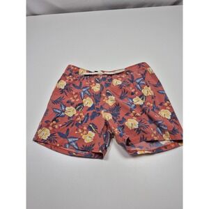 Fair Harbor Swim Trunks Shorts Mens L Pink Floral Lined Drawstring Pockets